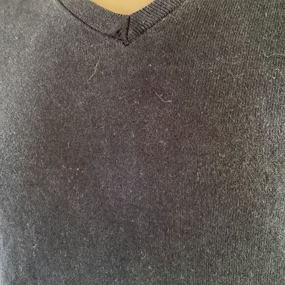 Banana Republic Medium Luxury Blend V Neck Navy Long Sleeve - Picture 2 of 5